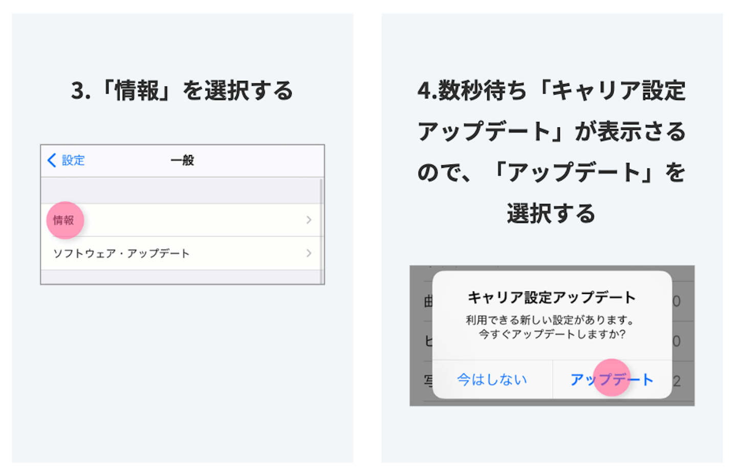 キャリア設定のアップデート