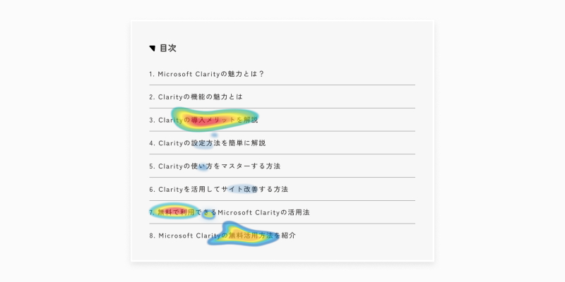 目次のクリック率からページ品質を確認する