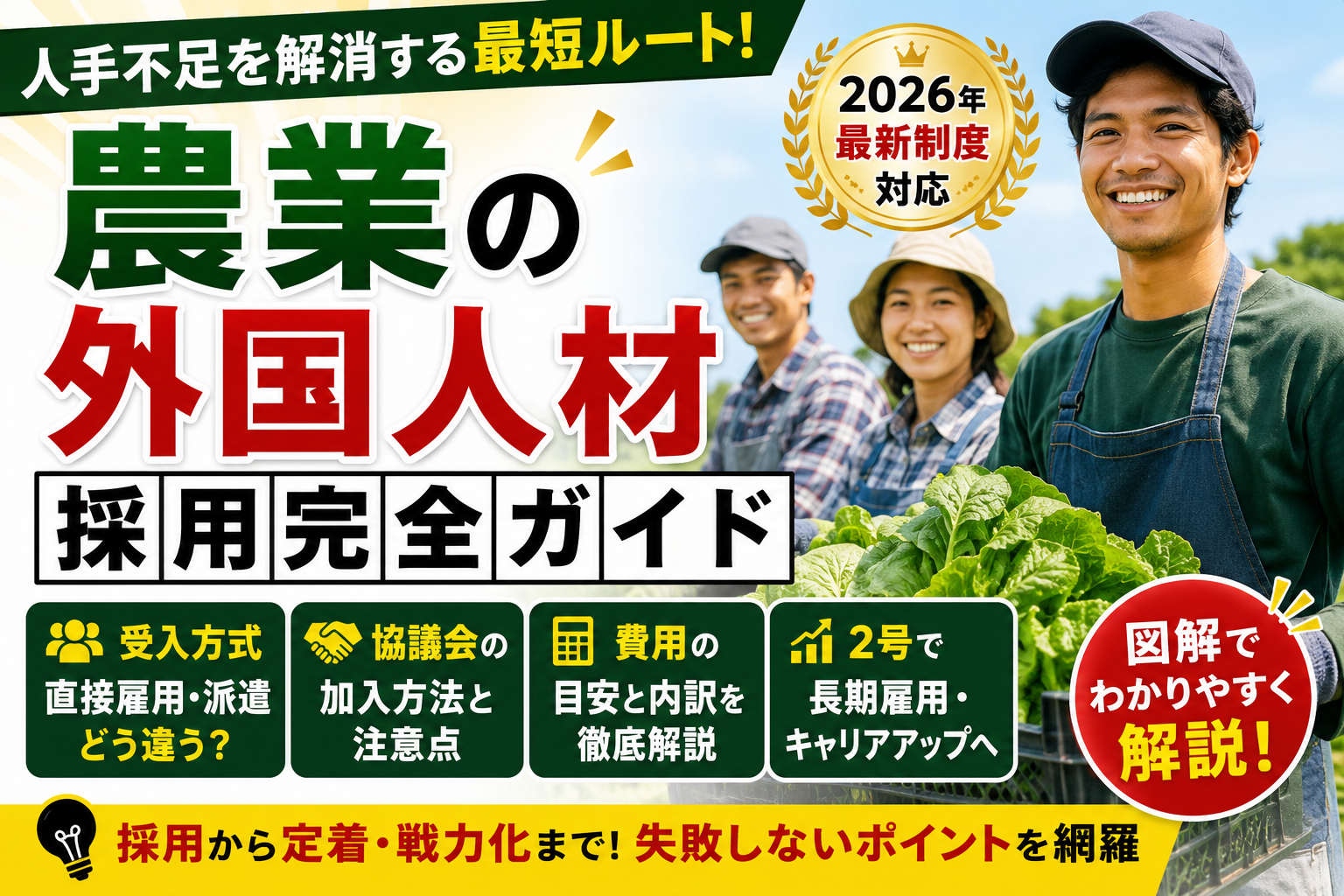 農業の外国人材 採用完全ガイド｜特定技能の受入方式(直接雇用・派遣