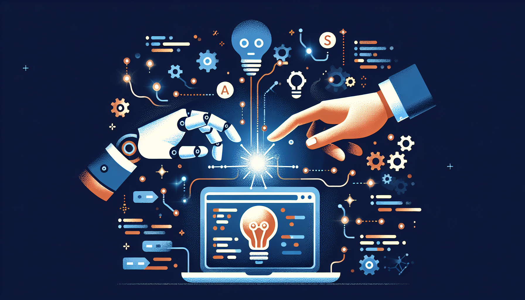 AIがコードを生成する様子を示すイメージ図」 width=