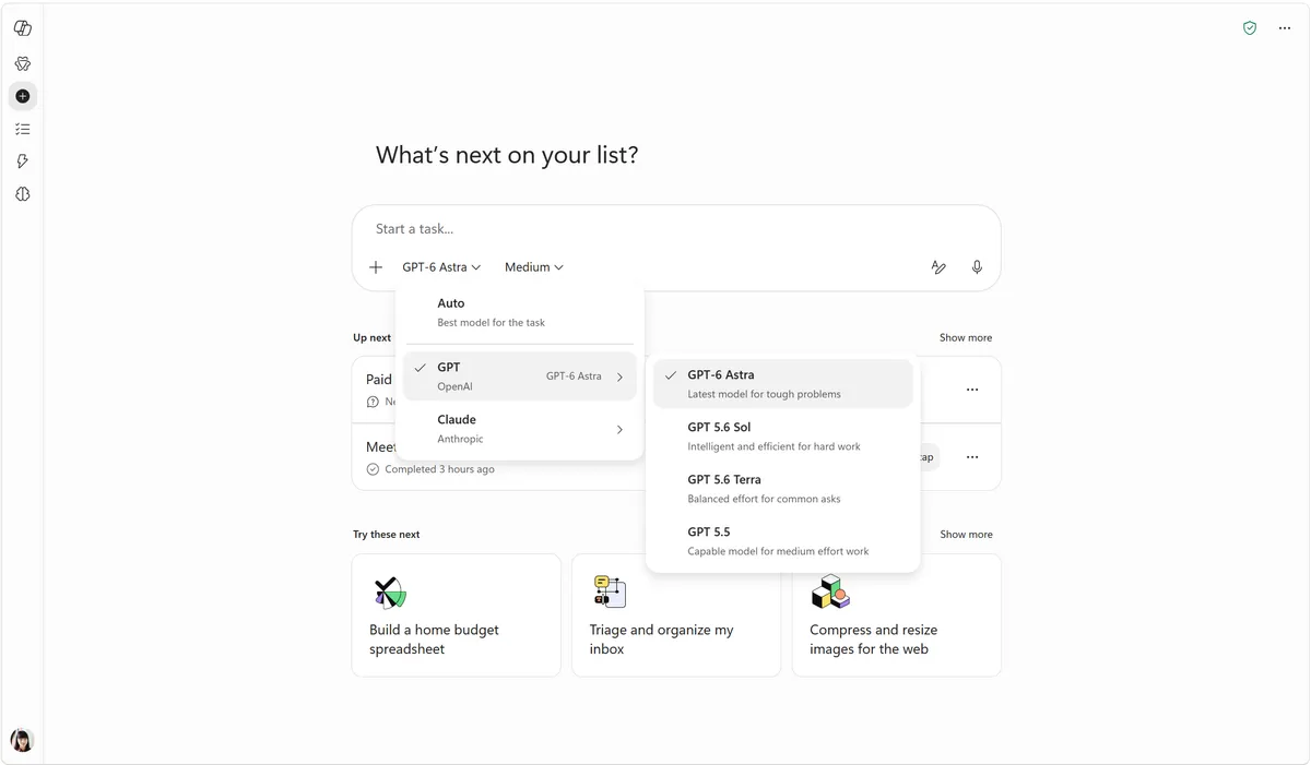 Microsoft CopilotにOpenAI GPT-6 Astraが追加されたことを伝える公式ブログのビジュアル