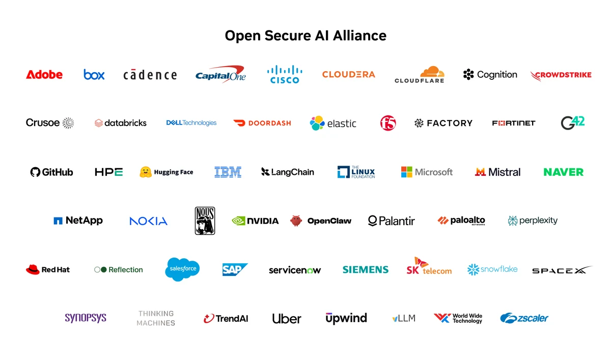 Open Secure AI Alliance 創設メンバー企業のロゴ一覧