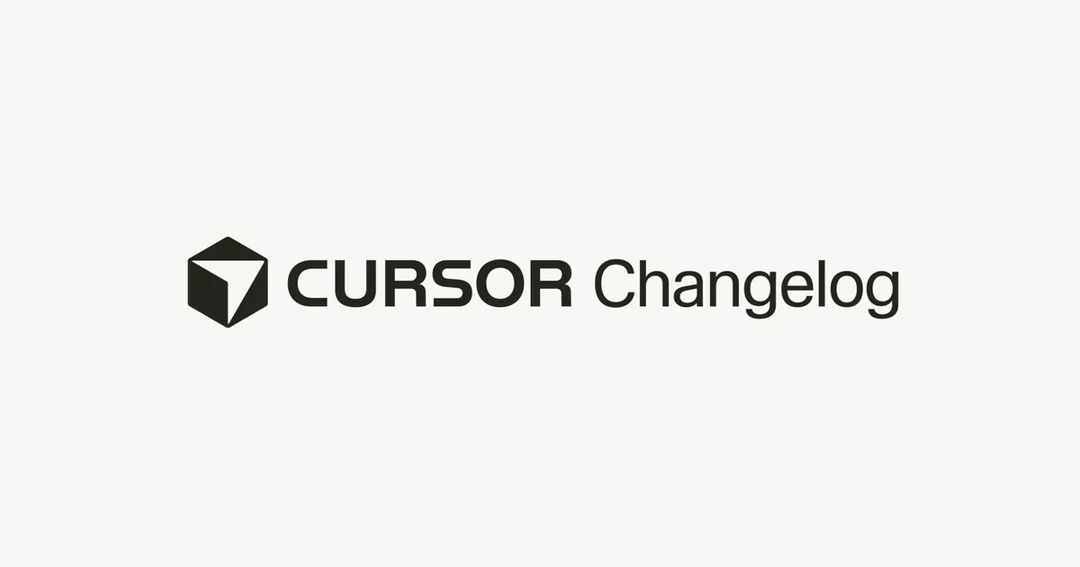 Cursor公式のChangelog（更新履歴）ページの画像