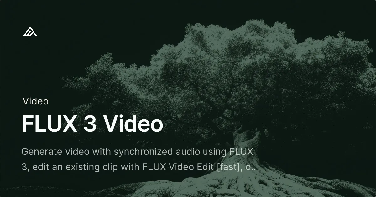 Black Forest Labs公式ドキュメントのFLUX 3 Videoページの紹介画像