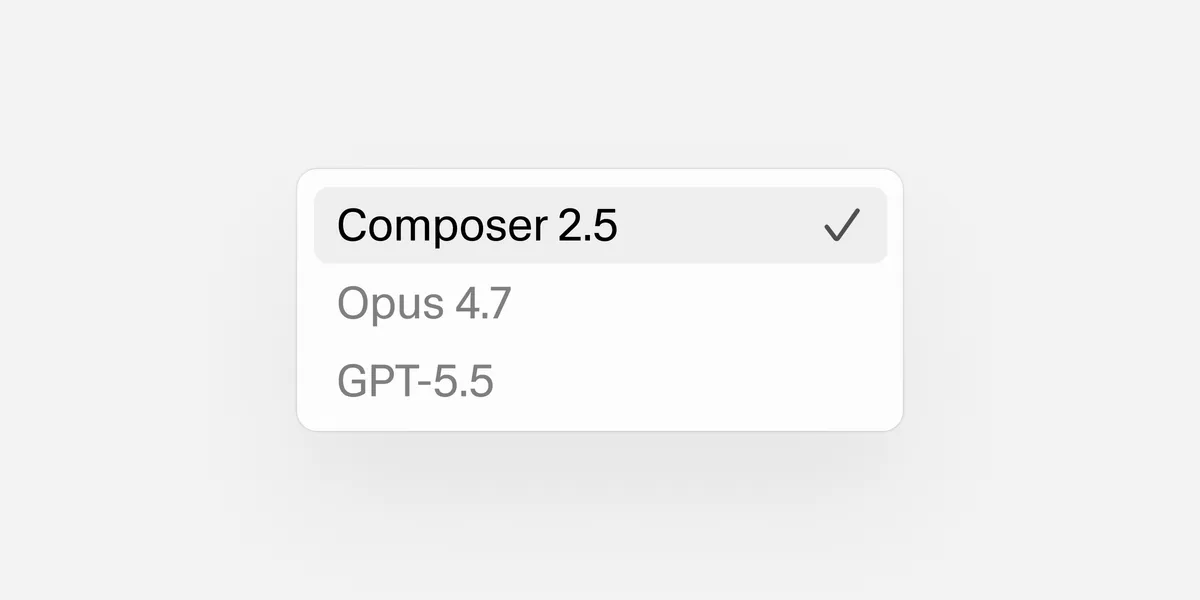 CursorのAIコーディングIDEと最新モデルComposer 2.5の公式イメージ