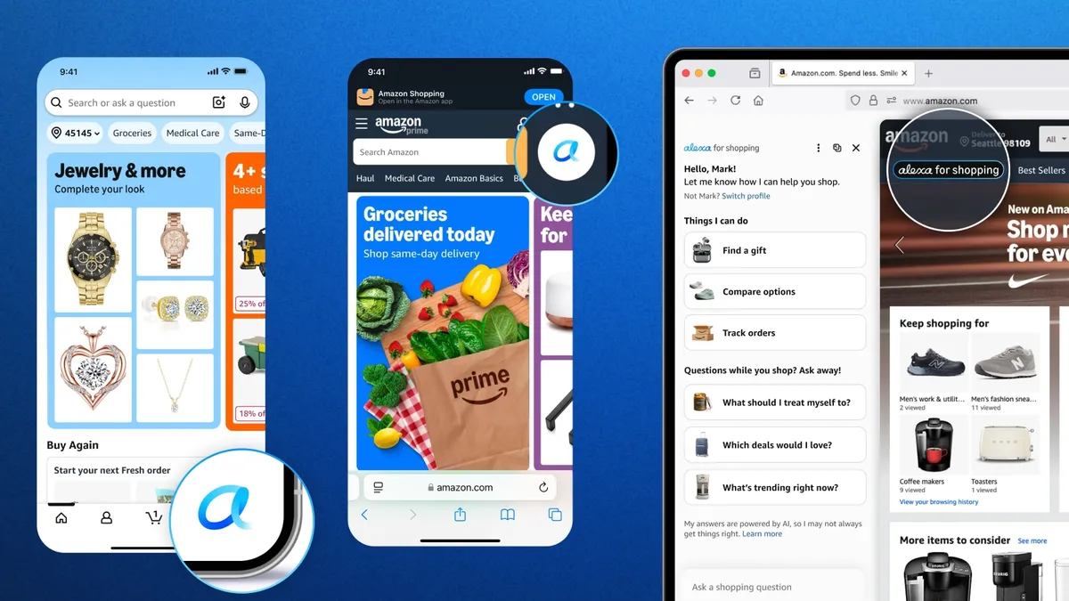 Amazon Alexa for Shopping メインUI画面
