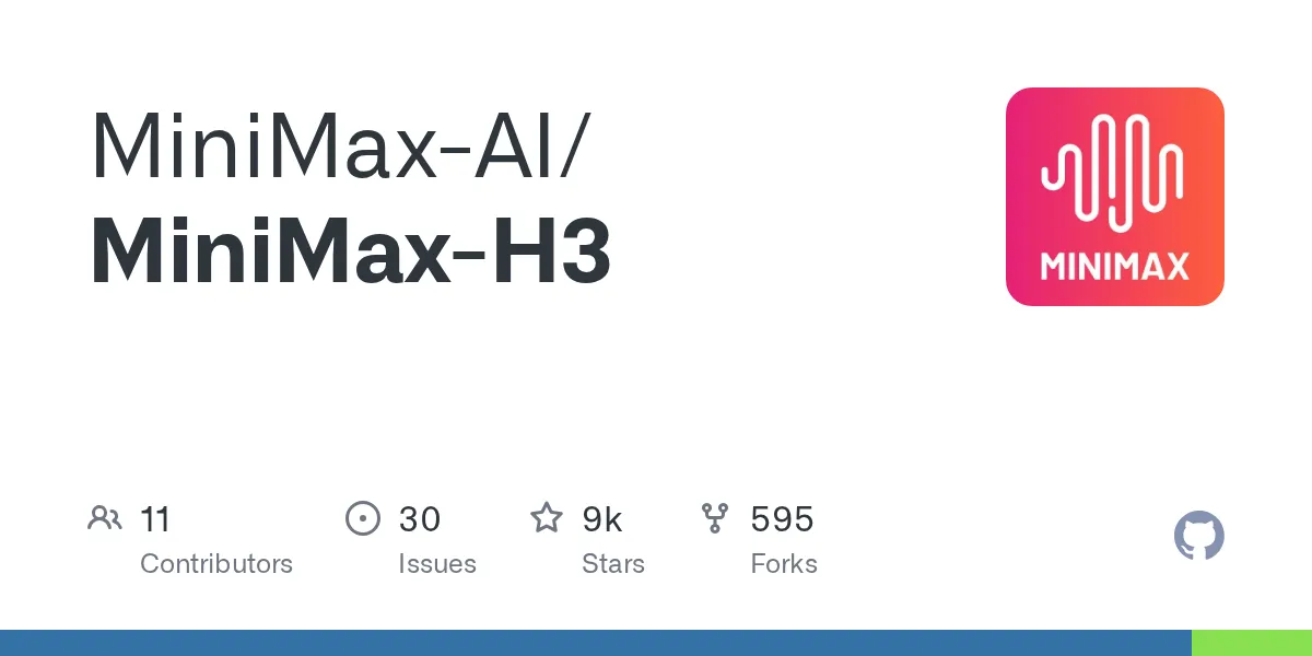 MiniMax H3のモデルとライセンスを公開しているGitHub公式リポジトリ