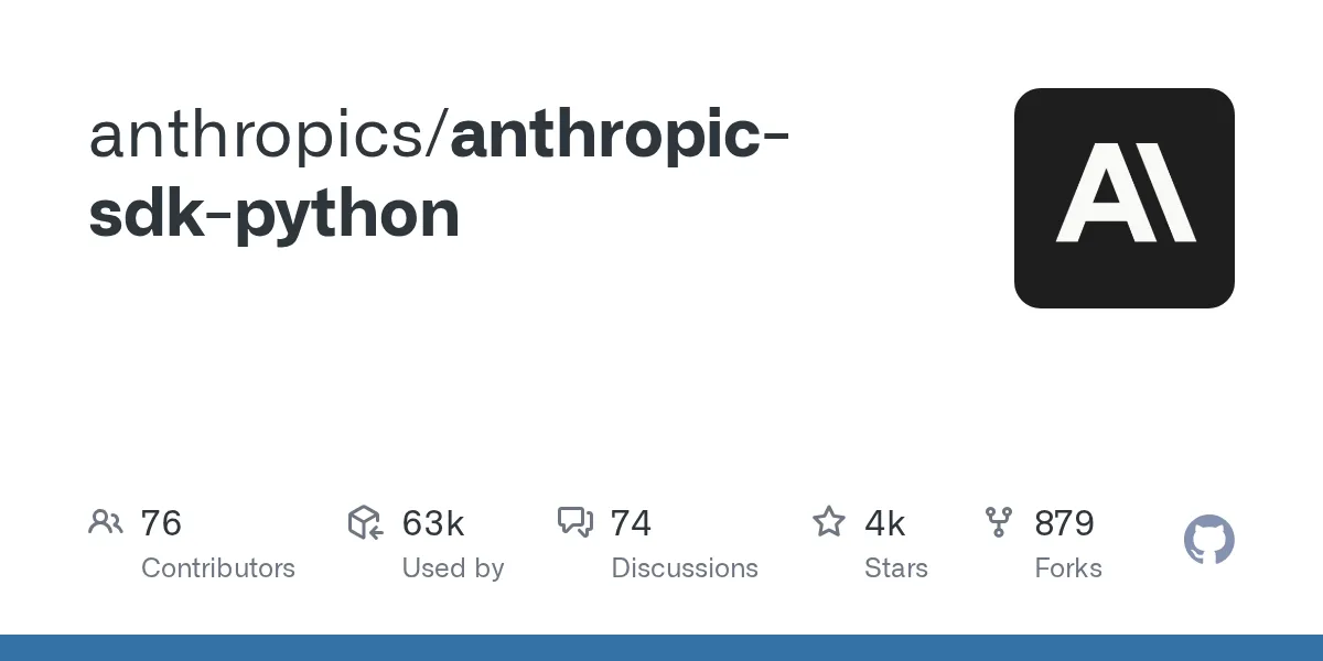 Anthropic公式Python SDKのGitHubリポジトリ