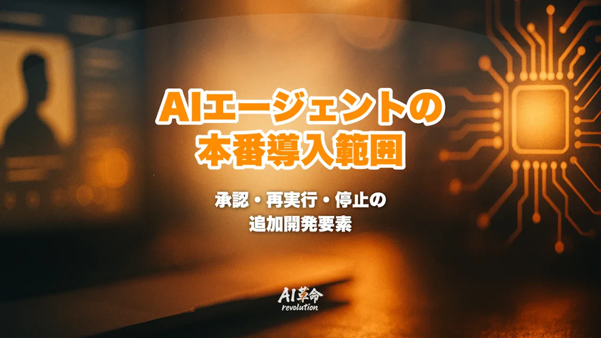 AIエージェントの本番導入で追加する開発範囲|承認・再実行・停止と発注前の実行テスト
