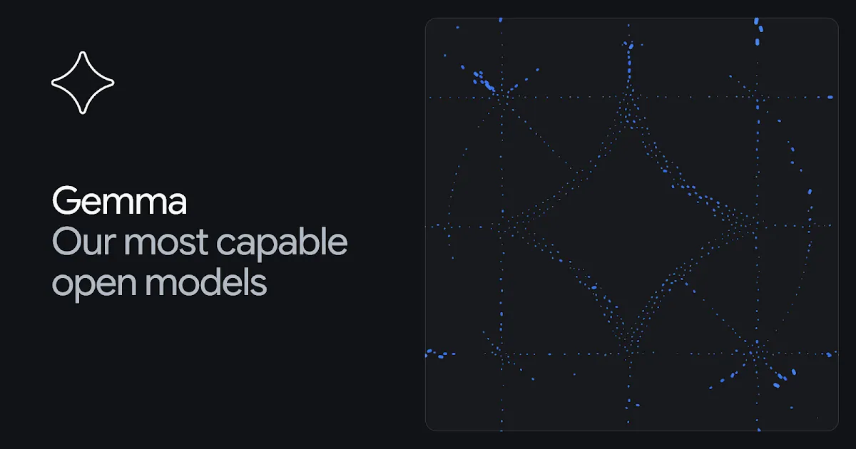 Google DeepMindのオープンモデル Gemma シリーズの紹介画像