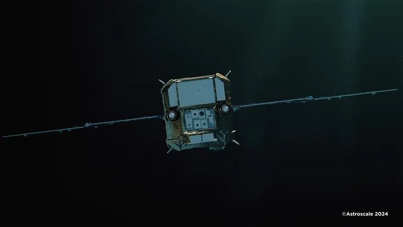 非協力デブリへ自律的に接近するAstroscaleのデブリ除去衛星ADRAS-Jのイメージ