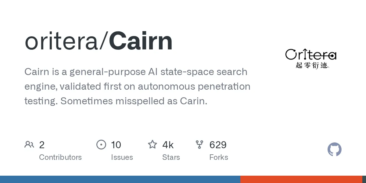 GitHubのCairnリポジトリ（oritera/Cairn）の紹介画像