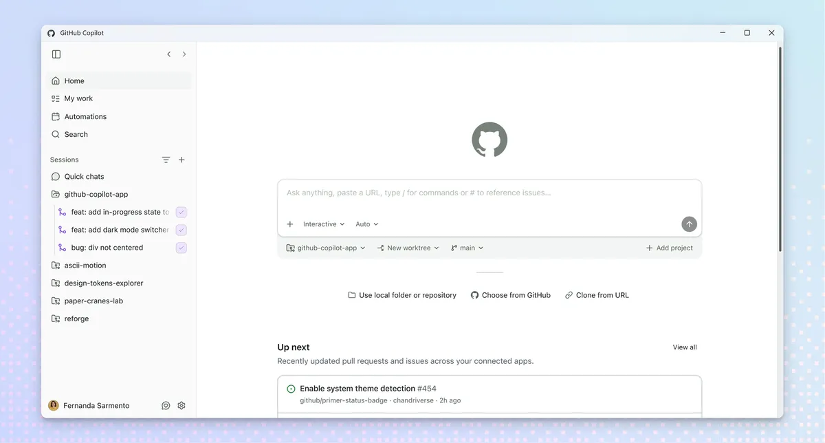 GitHub Copilot App デスクトップネイティブインターフェース（Build 2026技術プレビュー）