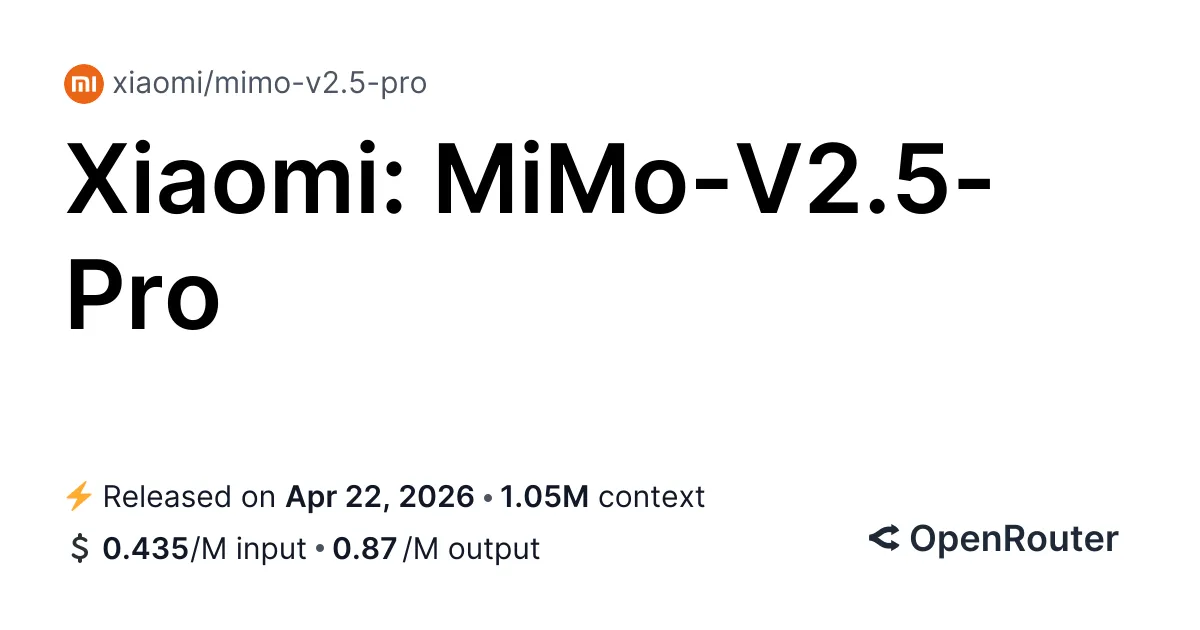 Xiaomi MiMo V2.5とは？1T MoE・トークン40-60%削減・ClawEval 64%を