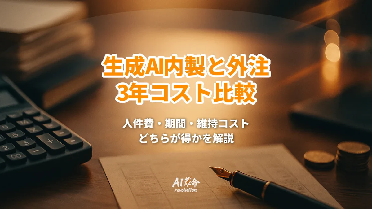 生成AIは内製と外注どちらが得か|人件費・期間・維持コストで3年比較【2026年9月最新】