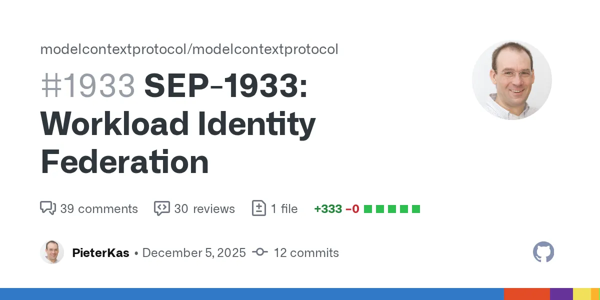 Workload Identity Federationを扱うSEP-1933のGitHubプルリクエスト