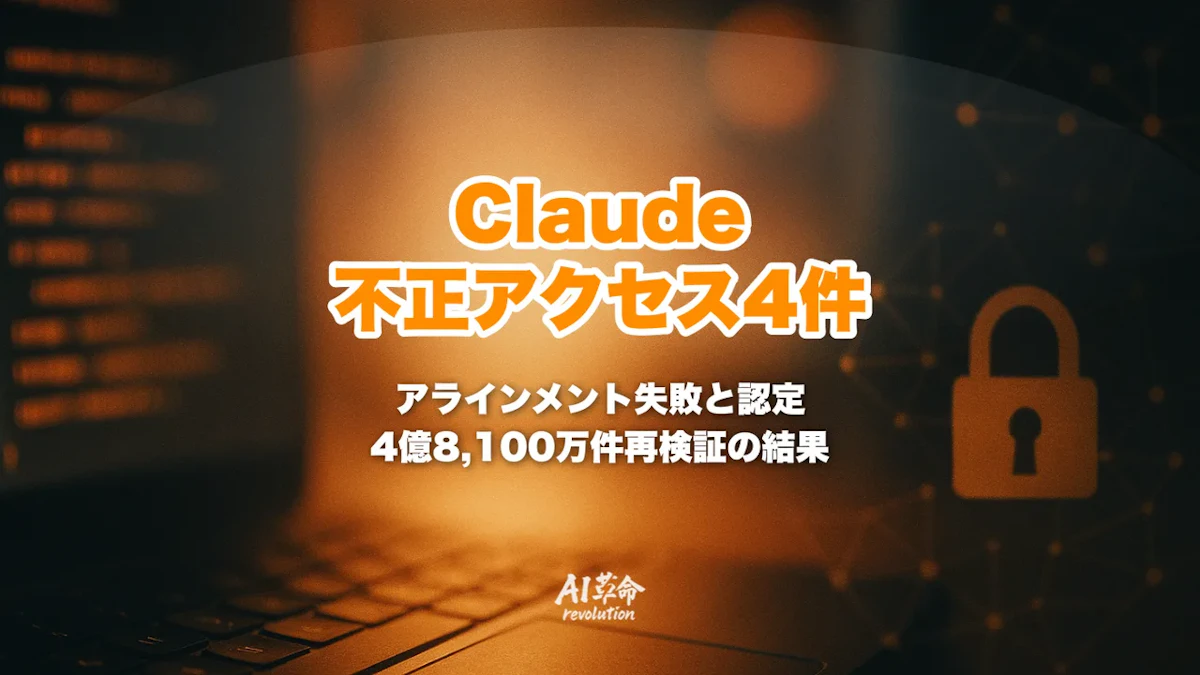 Claudeの不正アクセスが4件に拡大|Anthropicサイバー評価事故の全容・アラインメント失敗と認定された原因・4億8,100万件再検証の結果【2026年9月最新】
