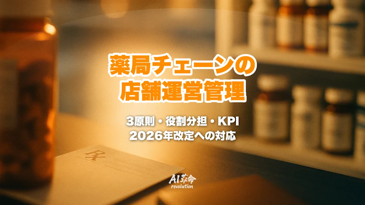 薬局チェーン本部の店舗運営管理とは|3原則・役割分担・KPI・2026年改定まで整理