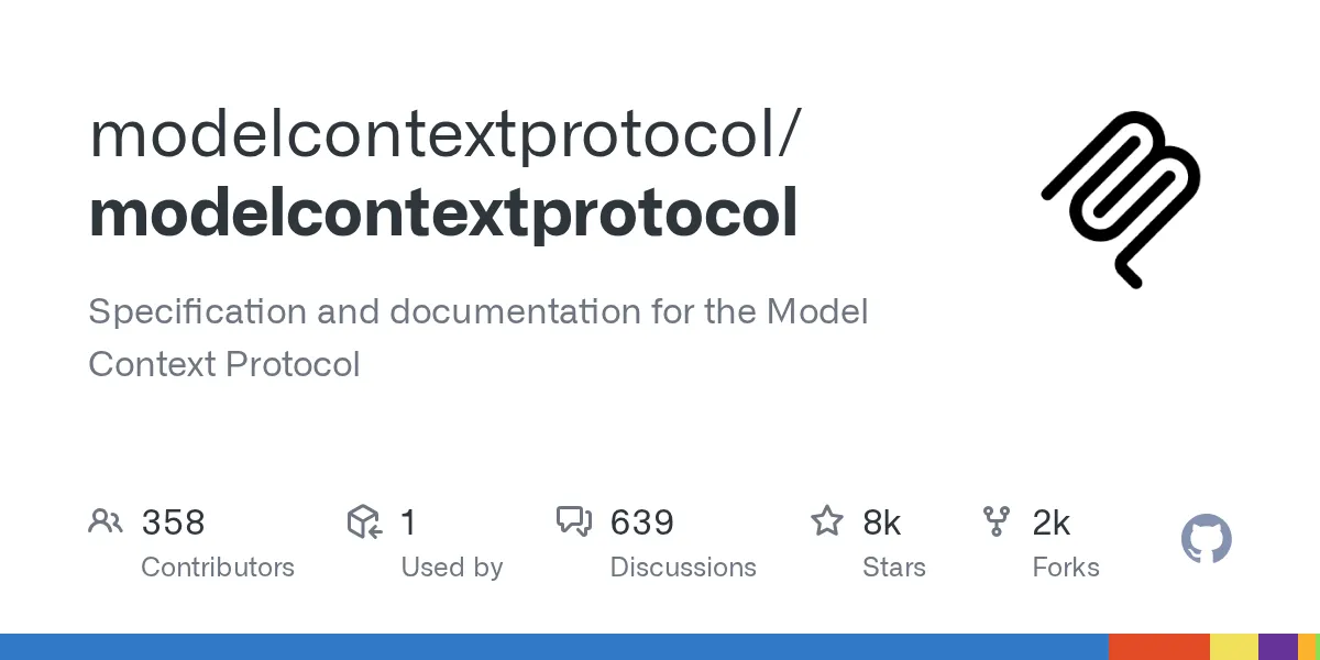 Model Context Protocol(MCP)の公式GitHubリポジトリ。@ccusage/mcpはこの仕様に準拠したMCPサーバとして提供される