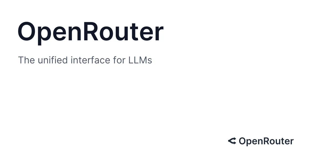 複数ベンダーのLLMを横断利用できるLLMルーターOpenRouterの公式イメージ