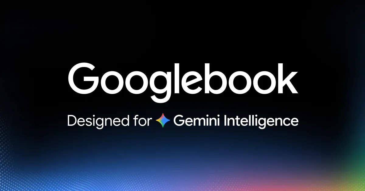 Googlebook公式サイトのキービジュアル — Gemini Intelligence搭載のAIノートPC