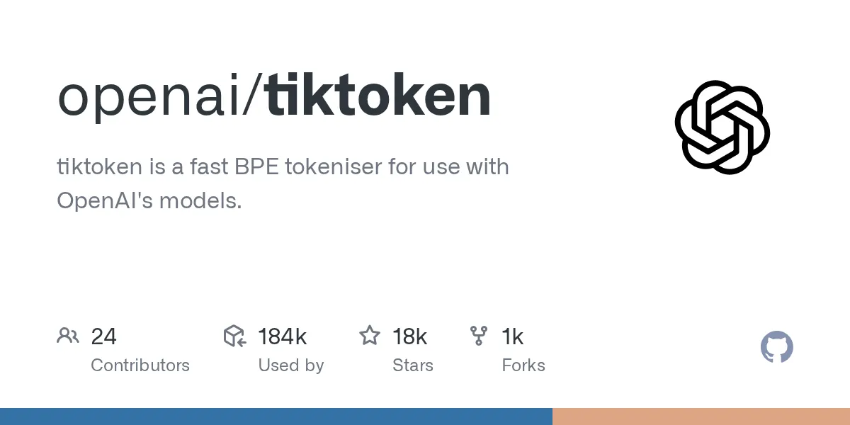 OpenAI tiktoken公式GitHubリポジトリ（トークン制限の技術的基盤）