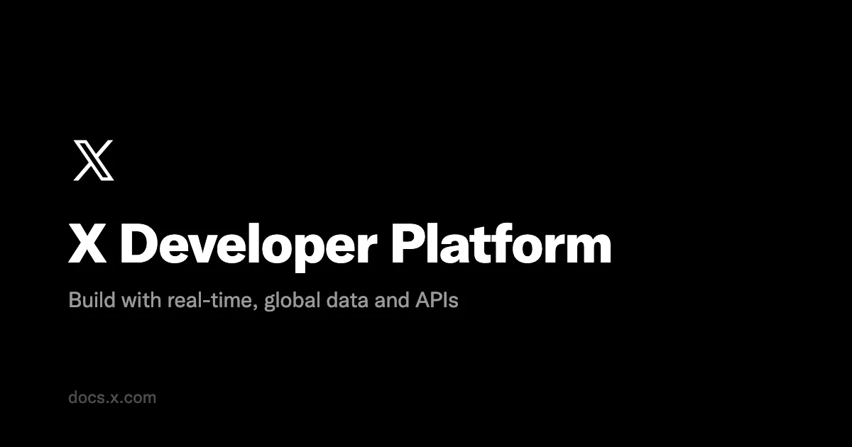 X Developer Platform（X開発者向けドキュメント）の公式イメージ。X Chat APIやChat XDKの情報が公開されている