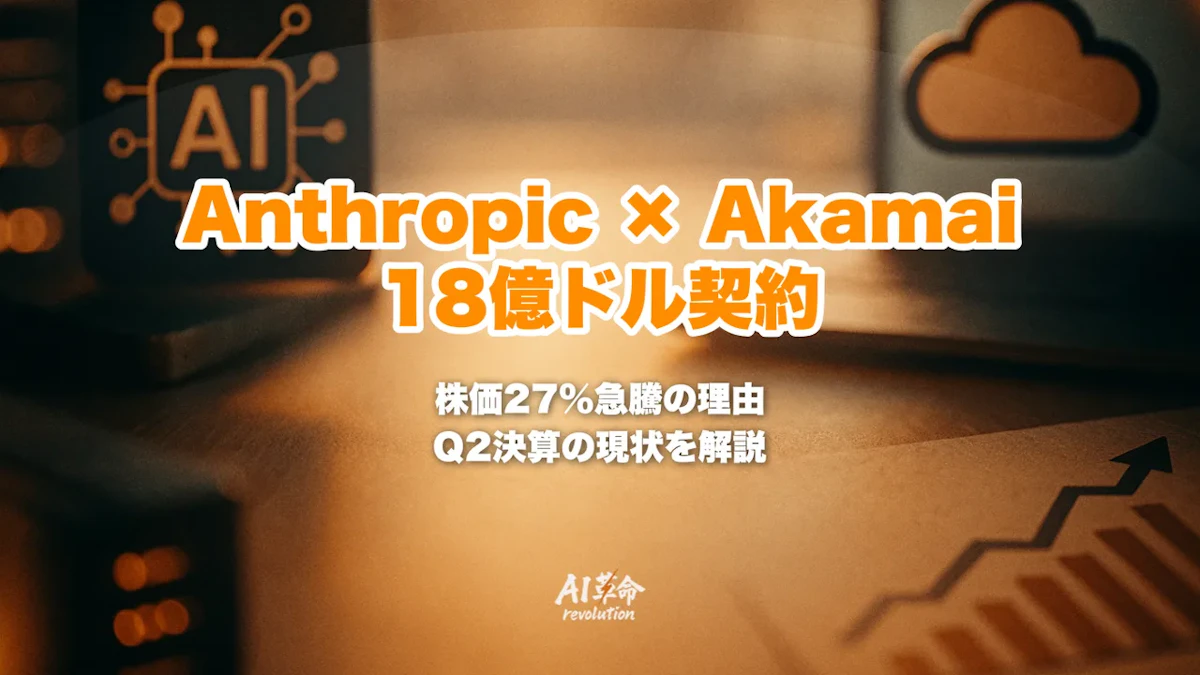 Anthropic × Akamai 18億ドル7年契約とは|Claude需要急増への対応・株価27%急騰(週間42%)・Q2決算後の現状を解説【2026年9月最新】