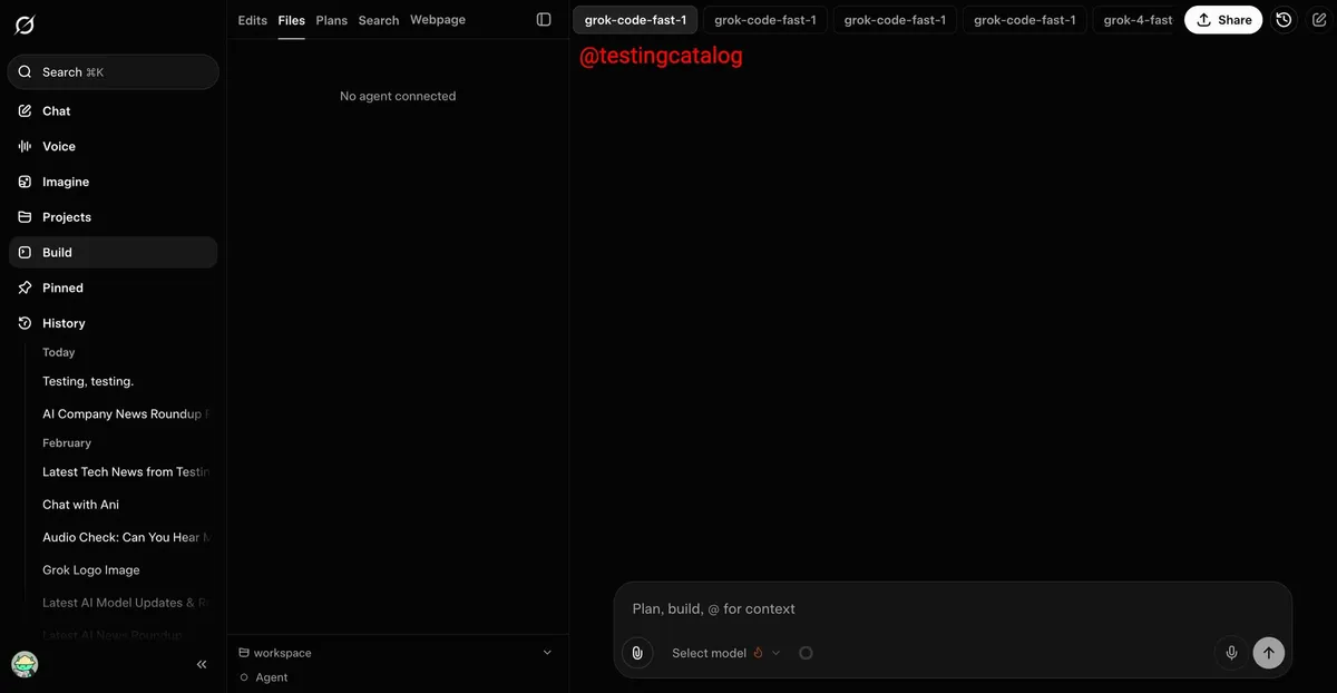 Grok Buildの8並列エージェント表示インターフェース