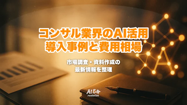 コンサルティング業界のAI活用事例【2026年10月】最も効く業務・費用相場・国内事例・導入手順