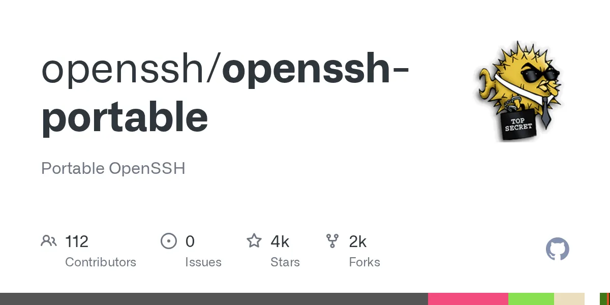 GitHubのOpenSSH Portableリポジトリ