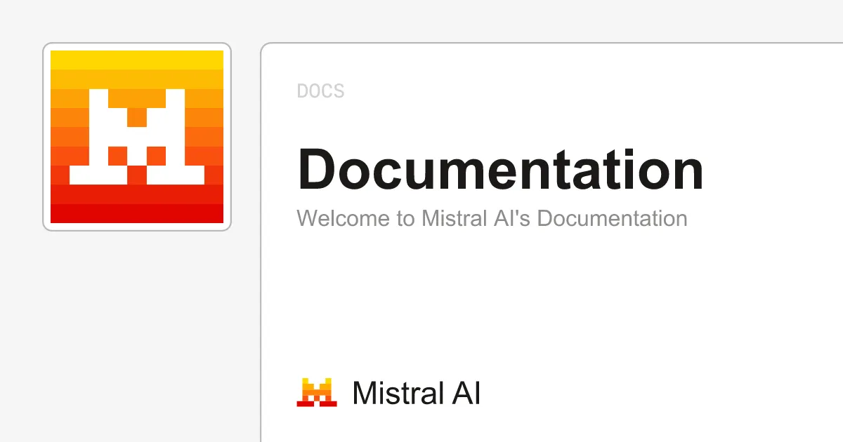 Mistral AI公式ドキュメントのトップページイメージ