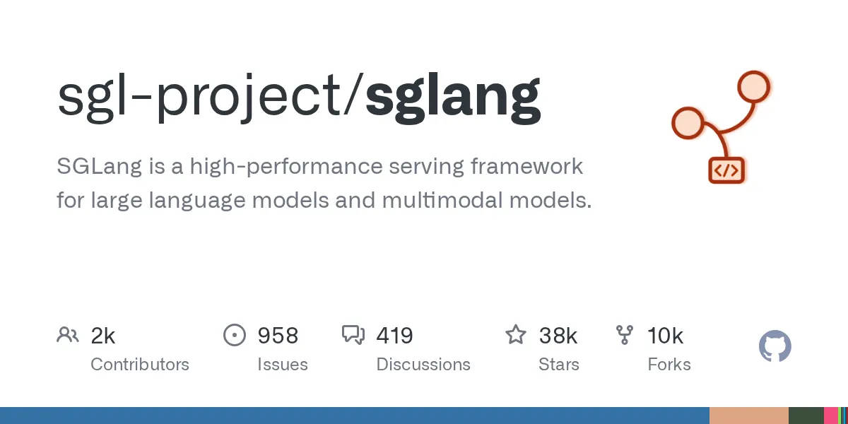 推論サーバーSGLangのGitHubリポジトリ（sgl-project/sglang）の概要画像