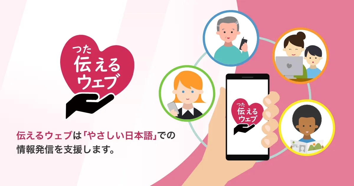 伝えるウェブによるやさしい日本語化サービスのイメージ