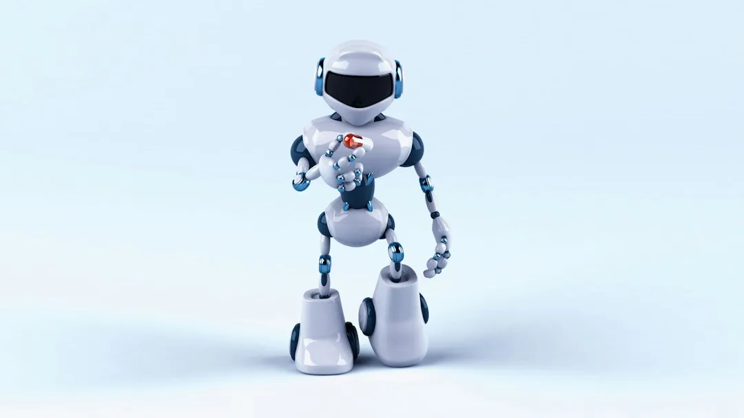 ロボットのシミュレーションを連想させる白いロボットのイメージ