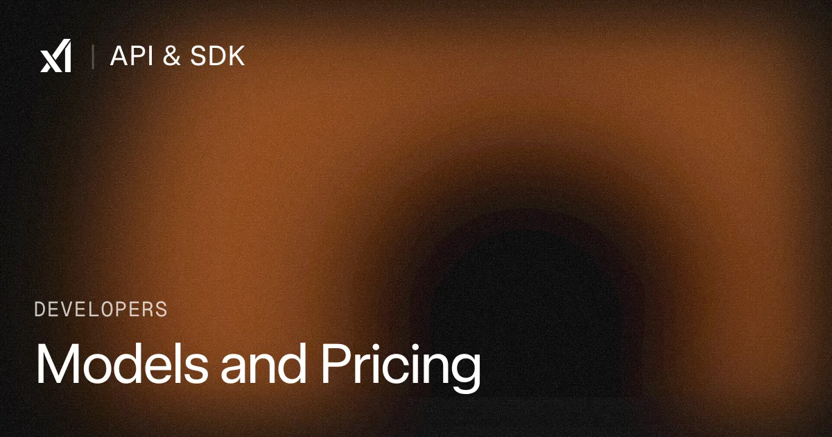 xAI 公式 docs の Models and Pricing ページ(Grok API 料金一覧)