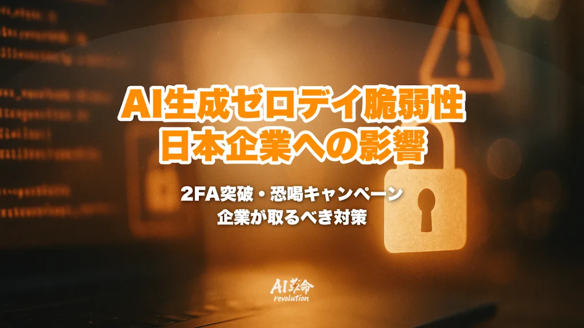 AIが作った初のゼロデイ脆弱性とは?Google検出・2FA突破・恐喝キャンペーン阻止・日本企業への影響を解説【2026年5月】