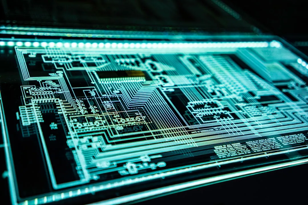 デジタル技術・LEDパネルに映るインフラ管理AIの最新技術動向イメージ