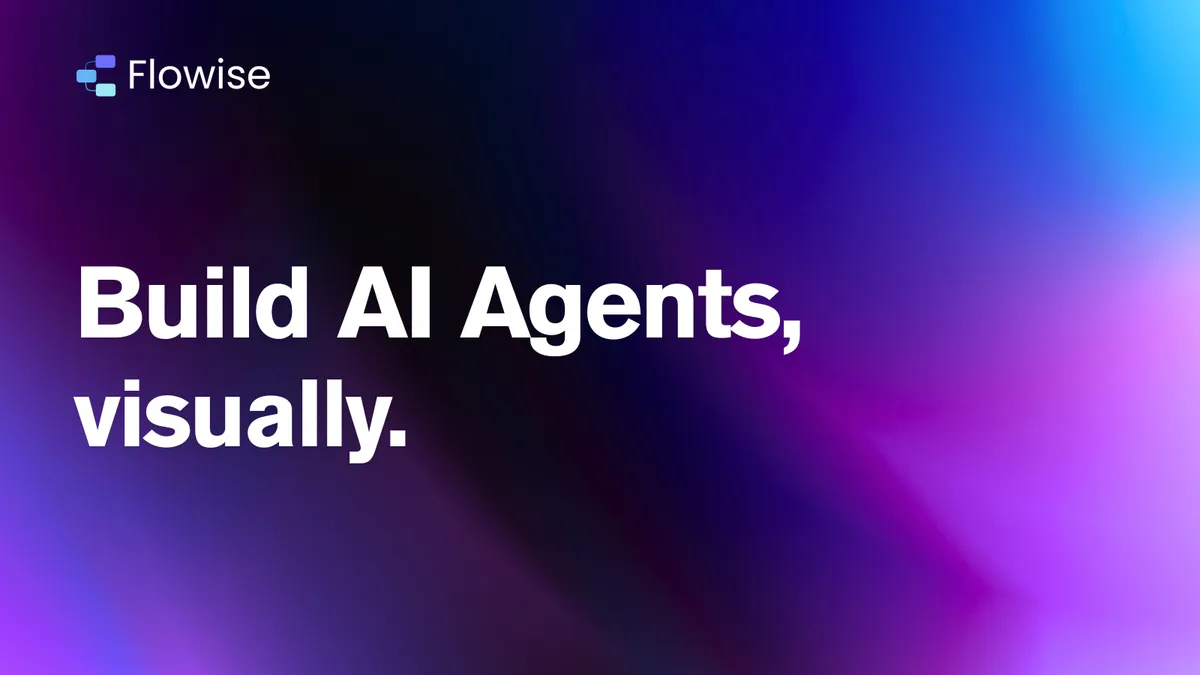 Flowise公式の「Build AI Agents, visually」ブランドビジュアル