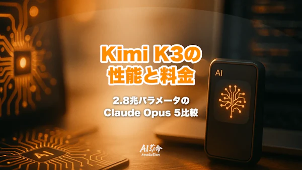 Kimi K3とは?2.8兆パラメータの性能・料金とClaude Opus 5比較【2026年8月最新】