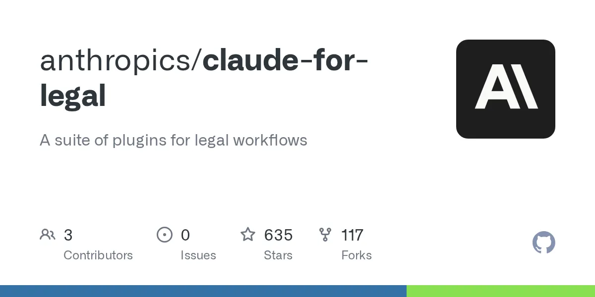 anthropics/claude-for-legal GitHubリポジトリ