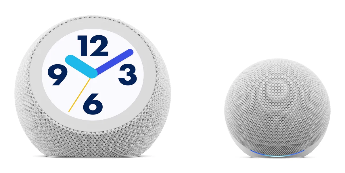 Alexa+向けに発表された新型Echo Time（左）とEcho Dot（右）