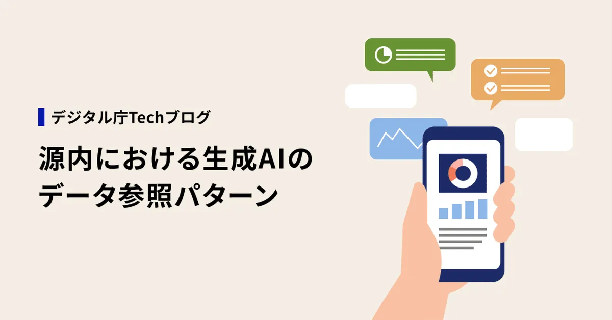 デジタル庁Techブログ「源内における生成AIのデータ参照パターン」のタイトル画像