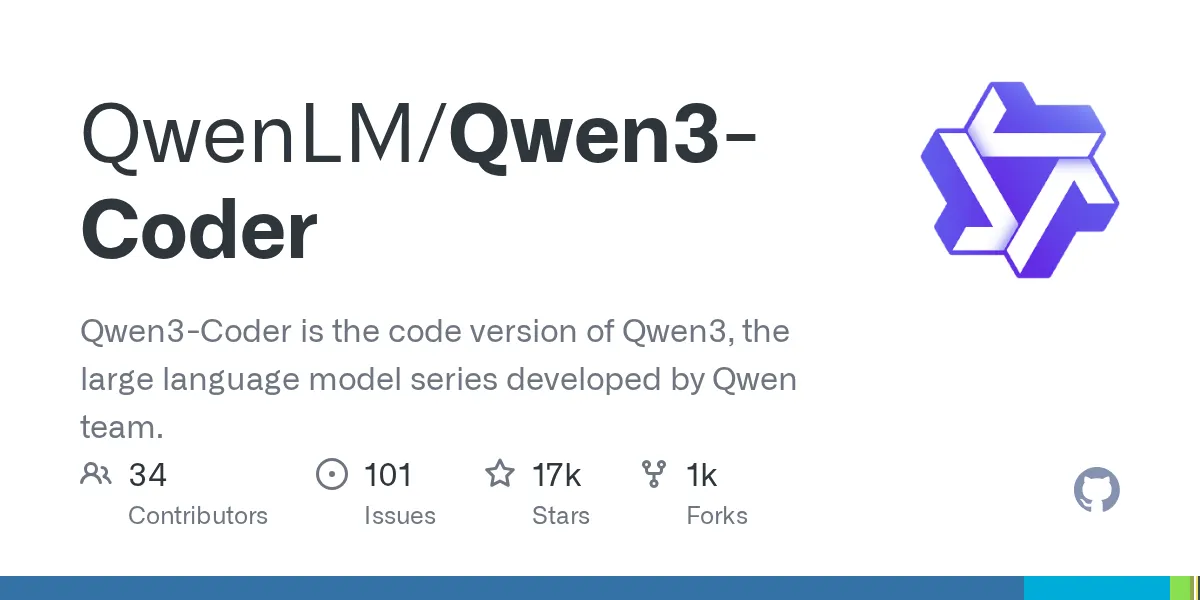 コーディング特化のQwen3-Coderなど、Qwenシリーズのコーディング性能を示す公式リポジトリ