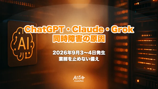 ChatGPT・Claude・Grokが同時障害｜2026年9月3-4日のAI大規模ダウンの原因・各社の説明・業務を止めない備え