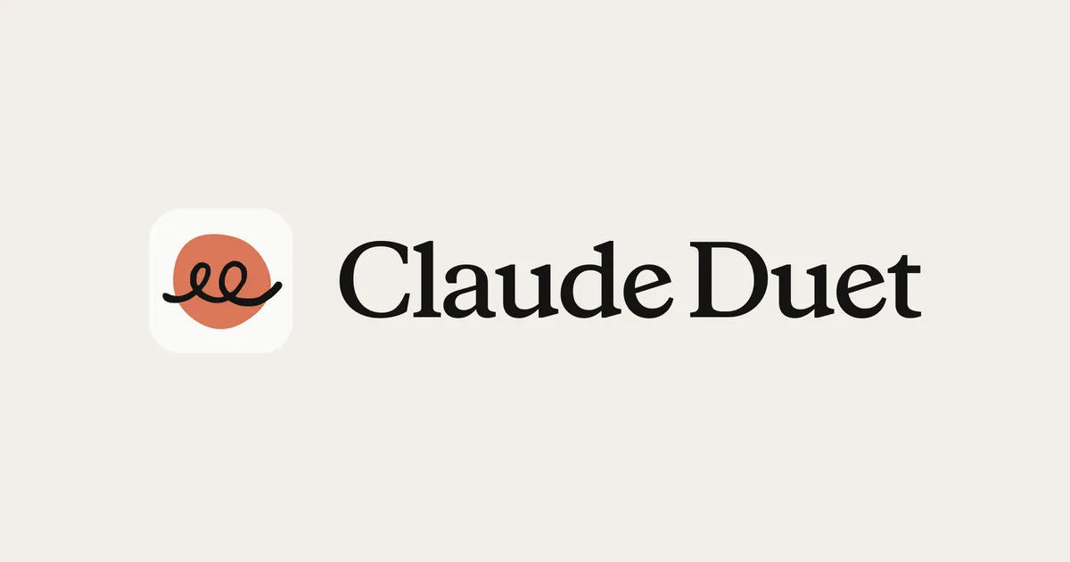 Claude Duetの公式製品ページに掲載されたアプリアイコンとロゴ
