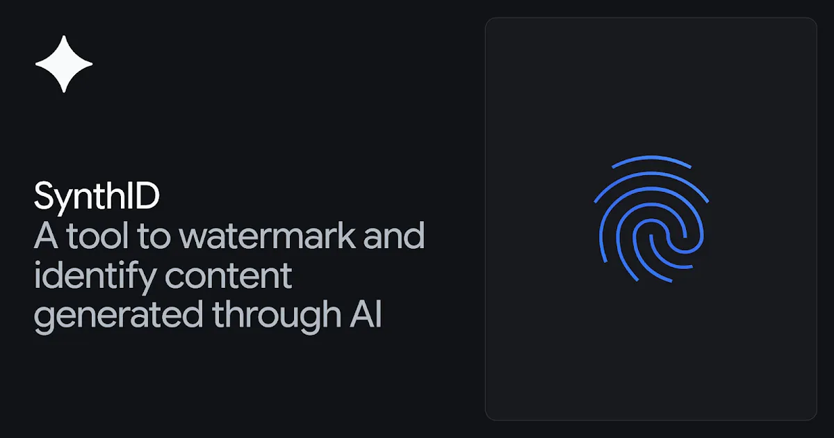 不可視の電子透かしSynthIDを紹介するGoogle DeepMind公式ビジュアル