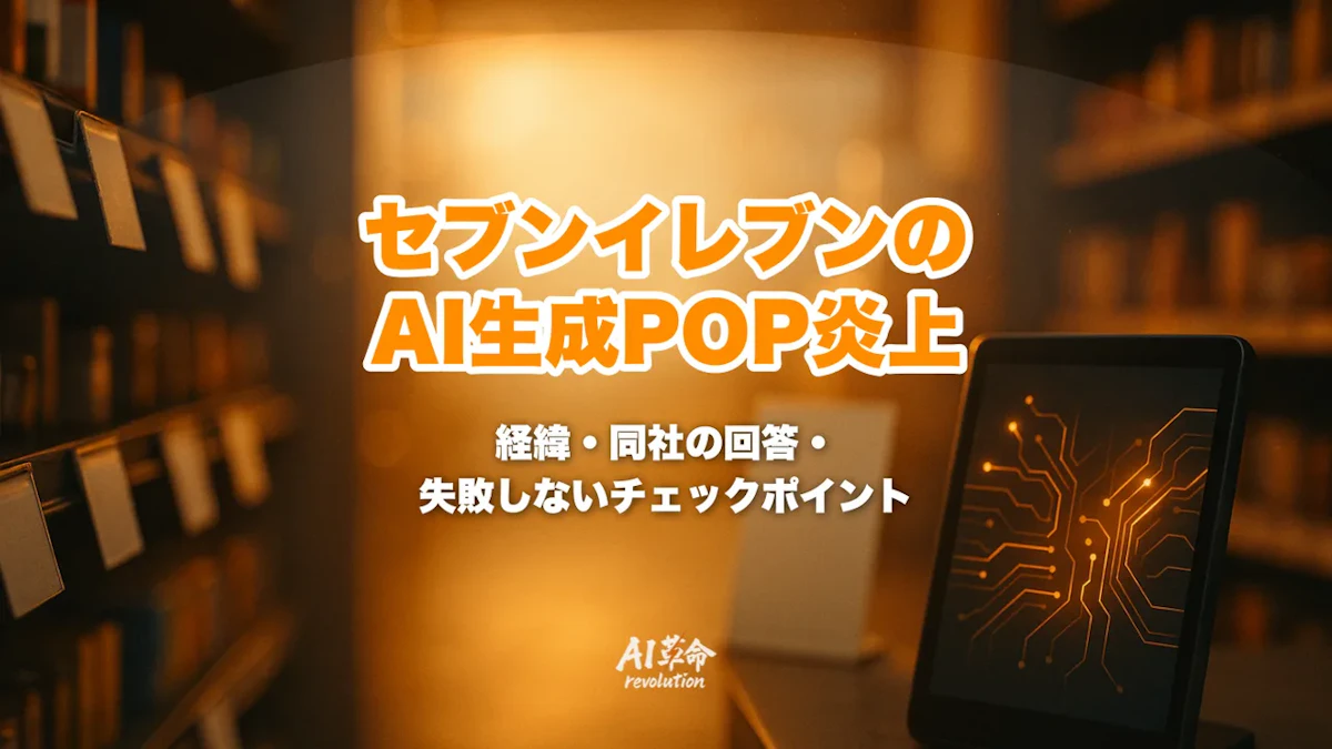 セブンイレブンのAI生成POPはなぜ炎上した?内部資料そのまま出力の経緯・同社の回答・企業が失敗しないチェックポイント【2026年9月】