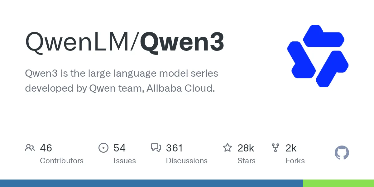 QwenLM/Qwen3 GitHubリポジトリの公式OGP画像