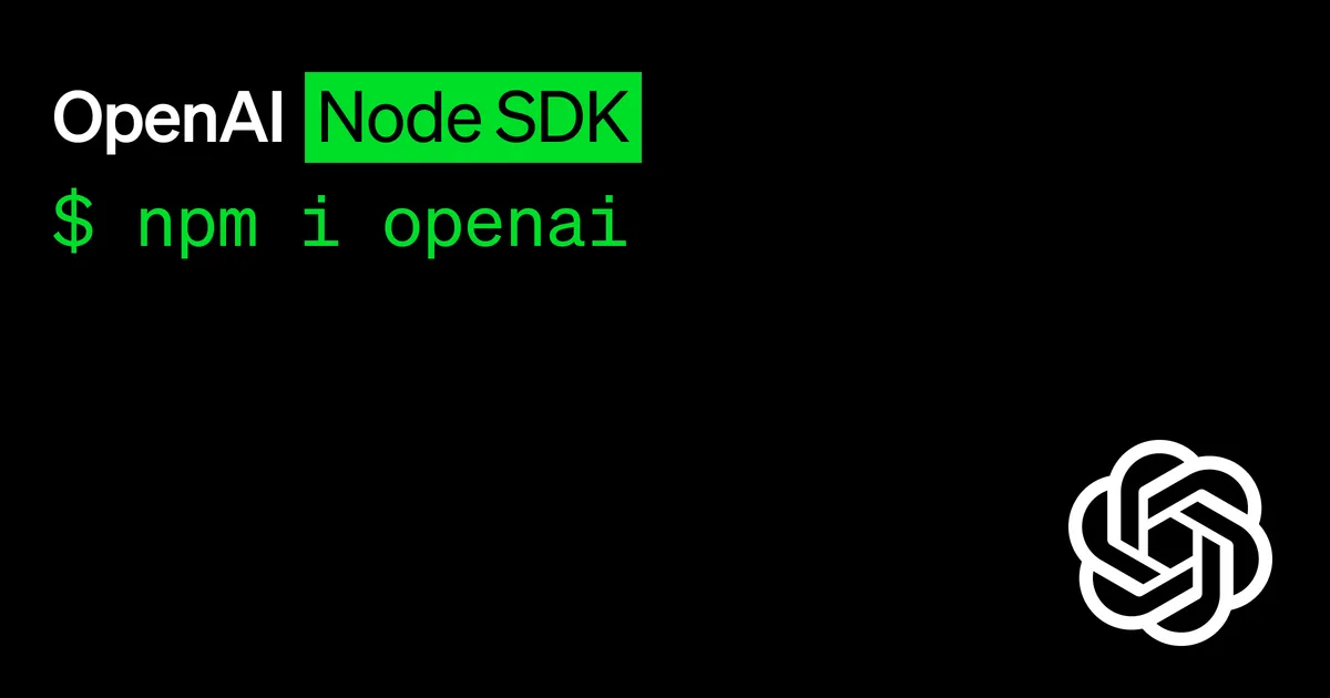 OpenAI Node.js公式ライブラリのGitHubリポジトリ（JavaScript・TypeScript対応）